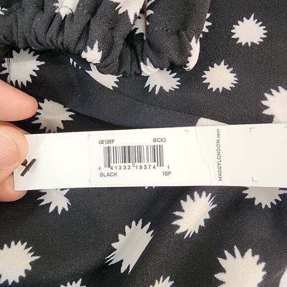 Maggy London Size 10 Women's Petite Wide Waistband Fit & Flare Dress - Picture 7 of 11